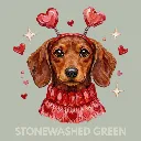 V02 - Dachshund Heart Headband StonewashedGreen_Blank.webp