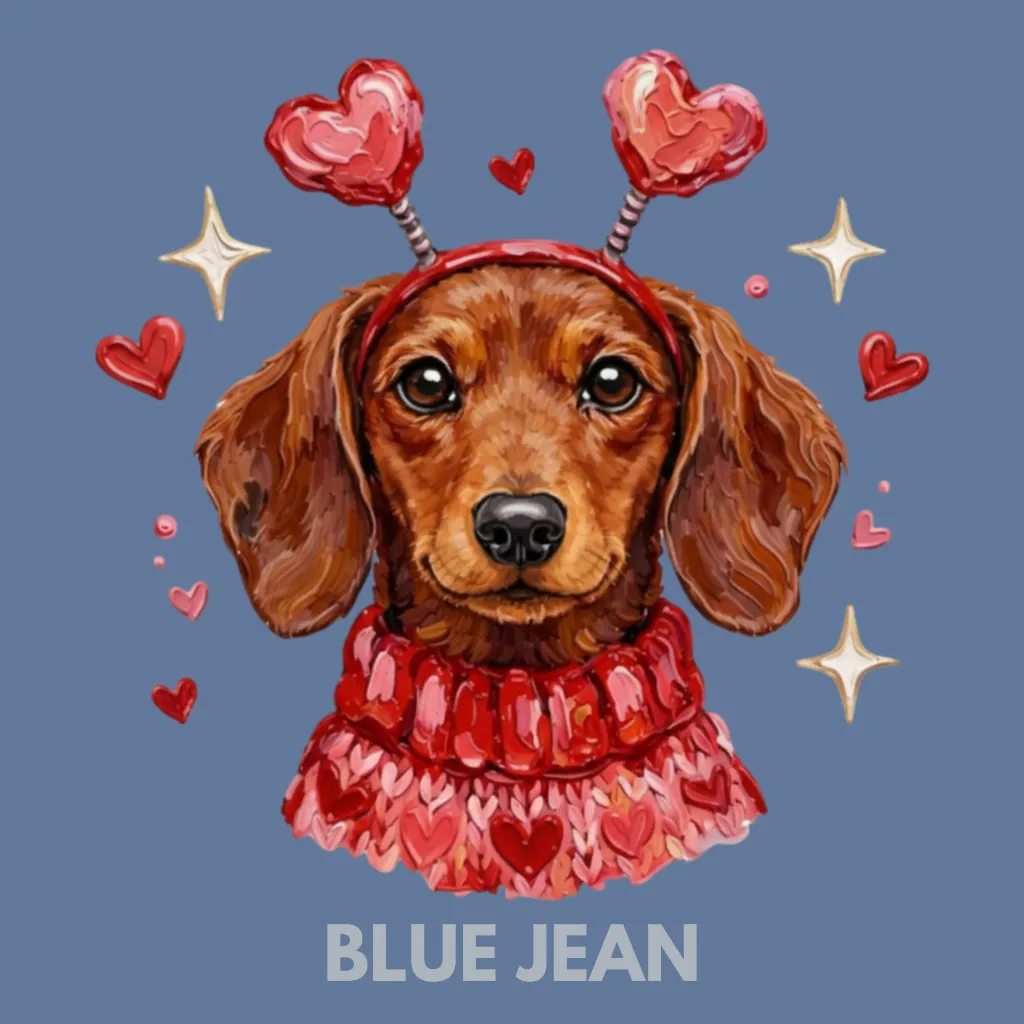 V02 - Dachshund Heart Headband BlueJean_Blank.webp