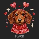 V02 - Dachshund Heart Headband Black_Blank.webp