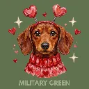 V02 - Dachshund Heart Headband MilitaryGreen_Blank.webp