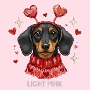 V03 - Dachshund Heart Headband Black and Tan LightPink_Blank.webp