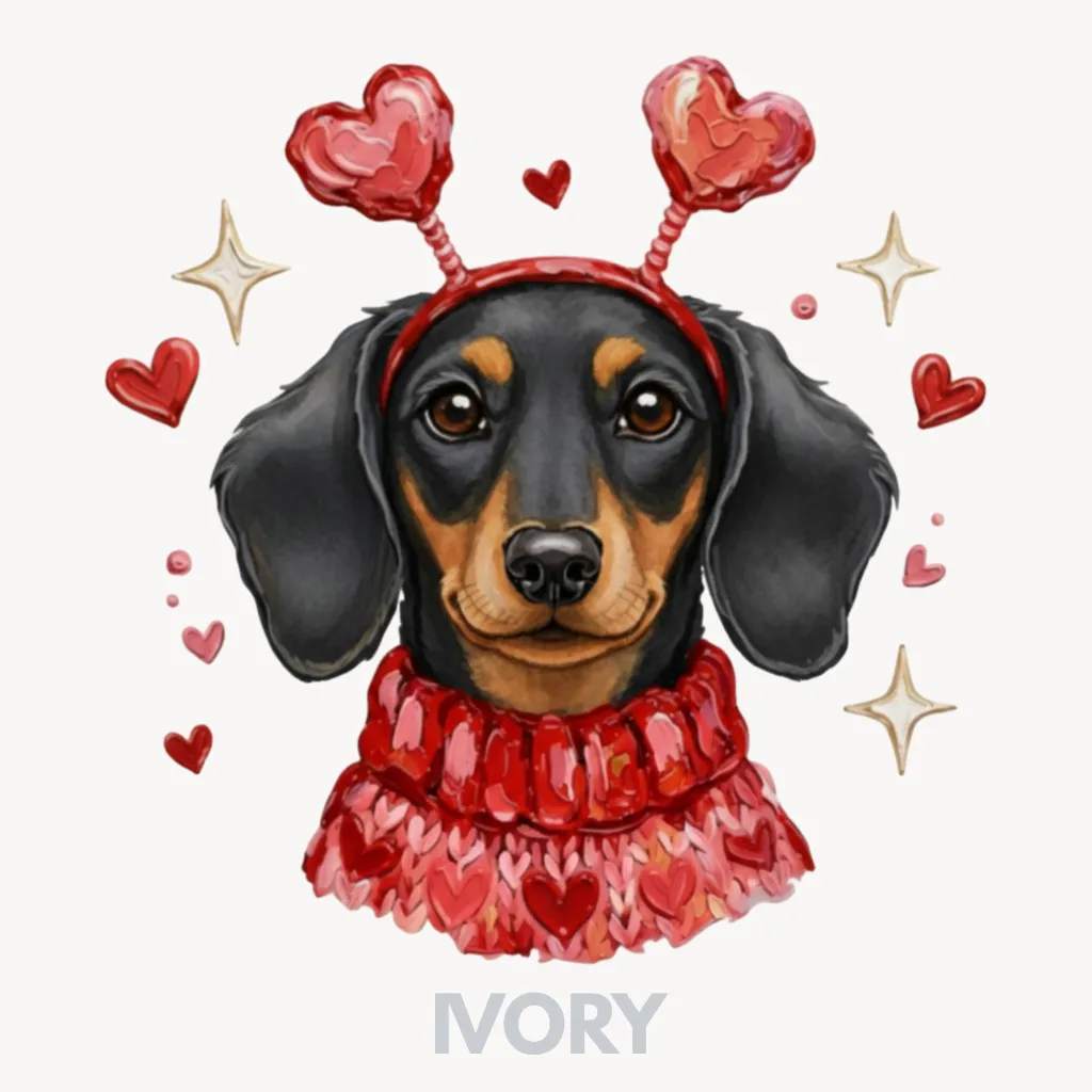 V03 - Dachshund Heart Headband Black and Tan Ivory_Blank.webp