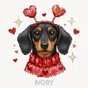 V03 - Dachshund Heart Headband Black and Tan Ivory_Blank.webp