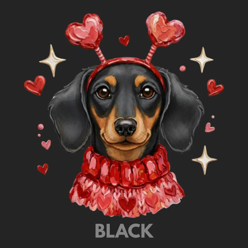 V03 - Dachshund Heart Headband Black and Tan Black_Blank.webp