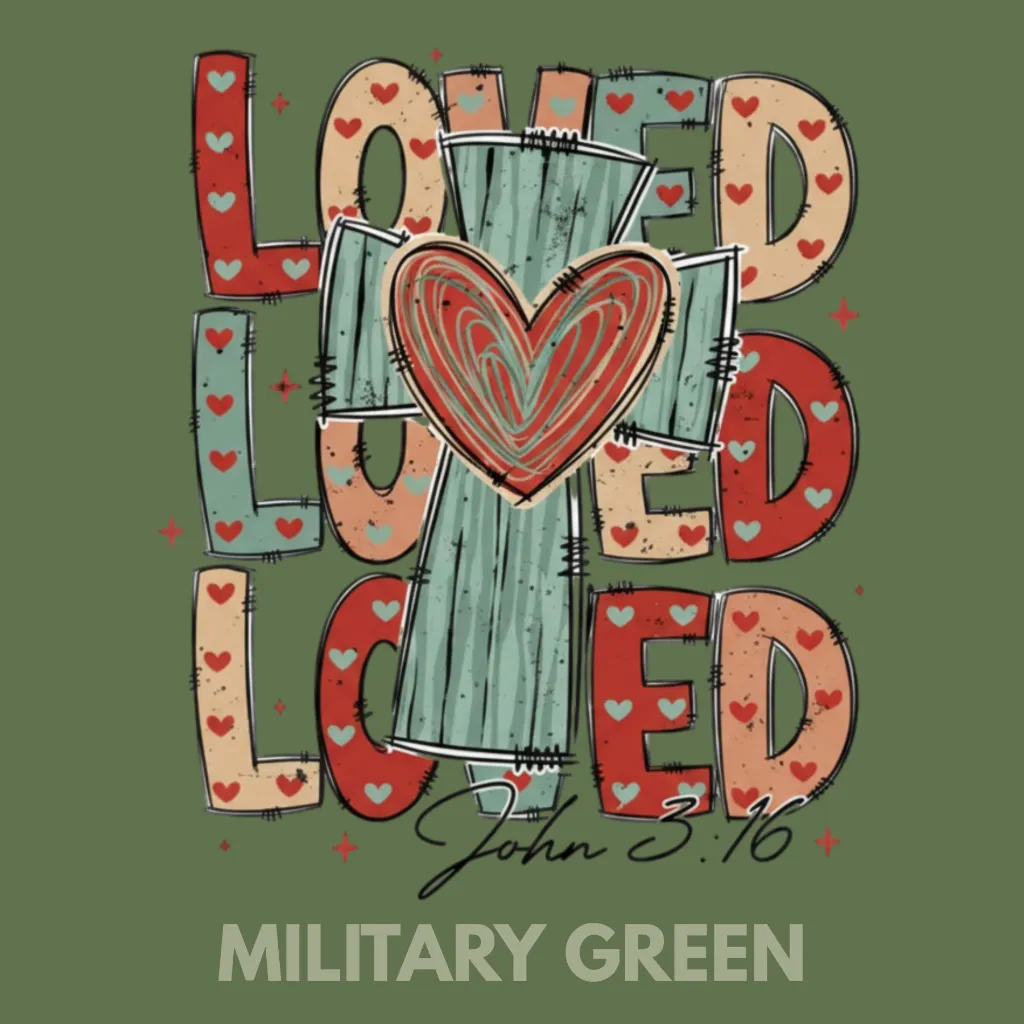 V09 - x3 Love with Cross John 3_16 MilitaryGreen_Blank.webp