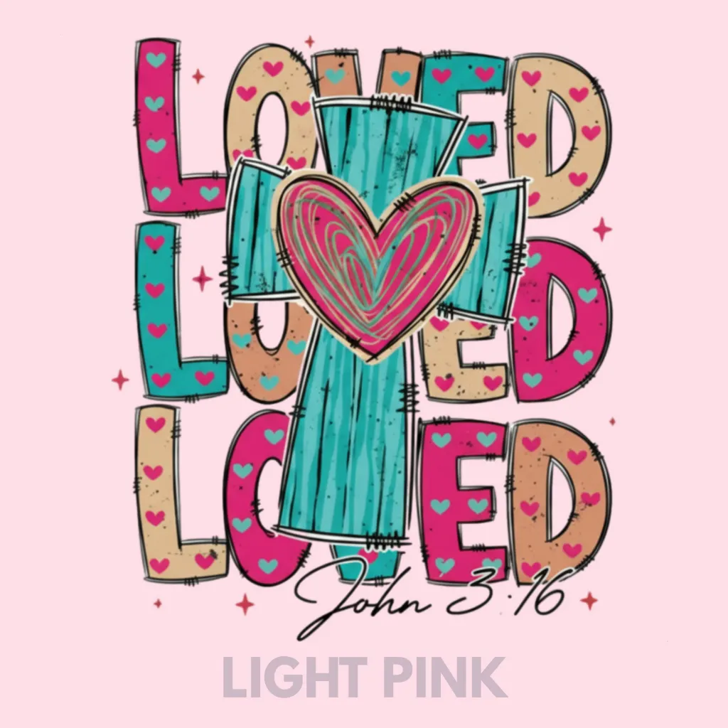 V10 - x3 Love with Cross John 3_16 BRIGHT TEAL and PINKS LightPink_Blank.webp