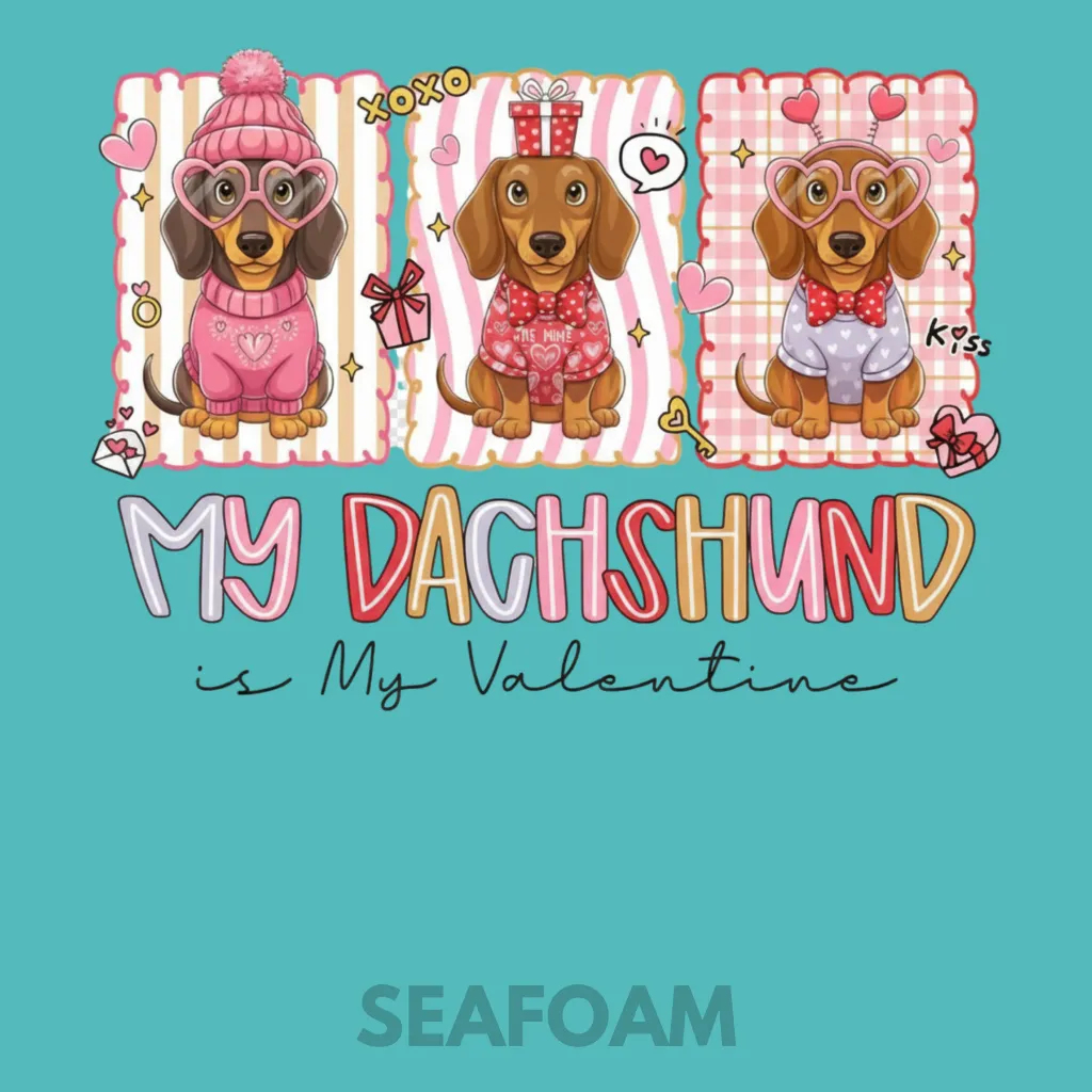 V14 - x3 Dachshund is my Valentine Seafoam_Blank.webp