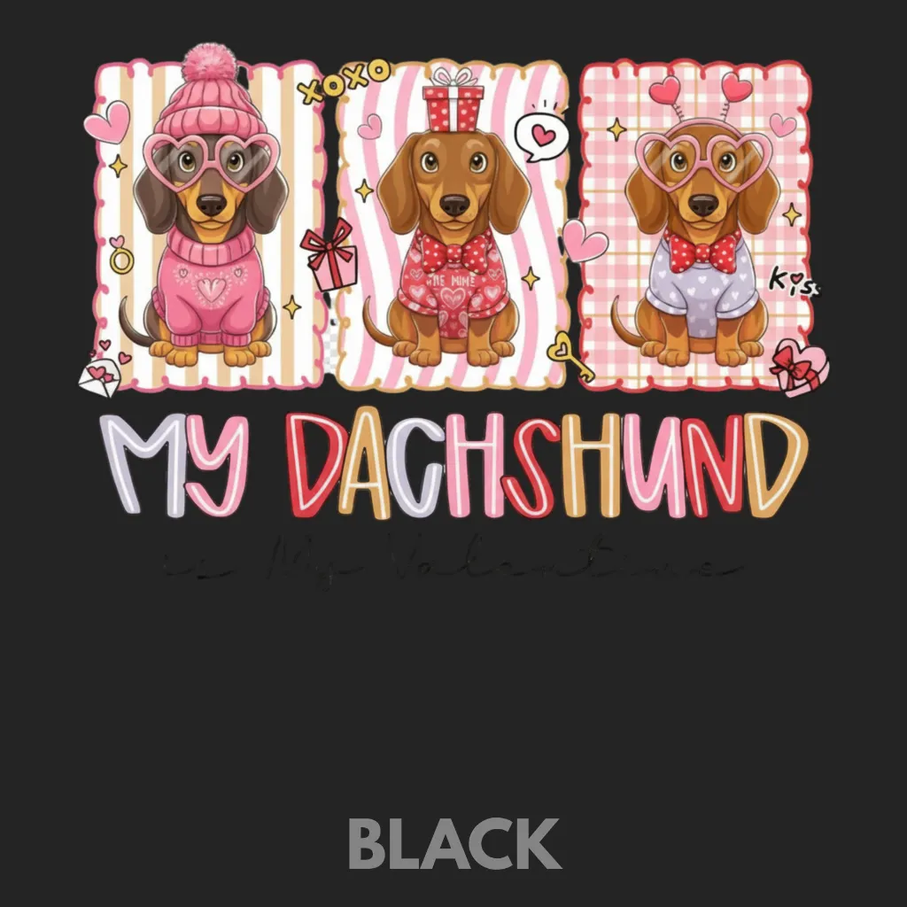 V14 - x3 Dachshund is my Valentine Black_Blank.webp