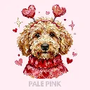 V15 - Labradoodle hand painted with sweater and headband PalePink_Blank.webp