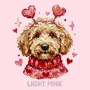 V15 - Labradoodle hand painted with sweater and headband LightPink_Blank.webp