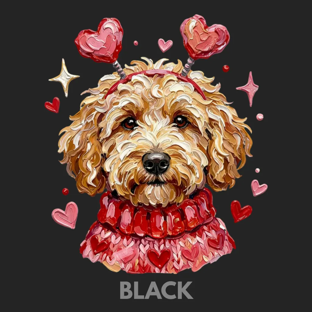V15 - Labradoodle hand painted with sweater and headband Black_Blank.webp