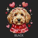 V15 - Labradoodle hand painted with sweater and headband Black_Blank.webp