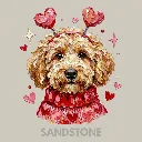 V15 - Labradoodle hand painted with sweater and headband Sandstone_Blank.webp