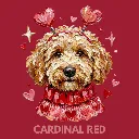 V15 - Labradoodle hand painted with sweater and headband Cardinal_Blank.webp
