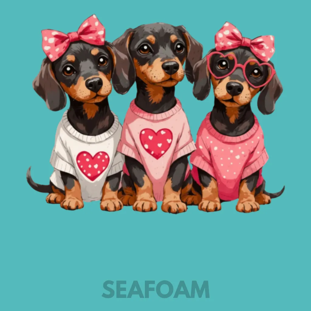 V16 - x3 retro Dachshunds Seafoam_Blank.webp