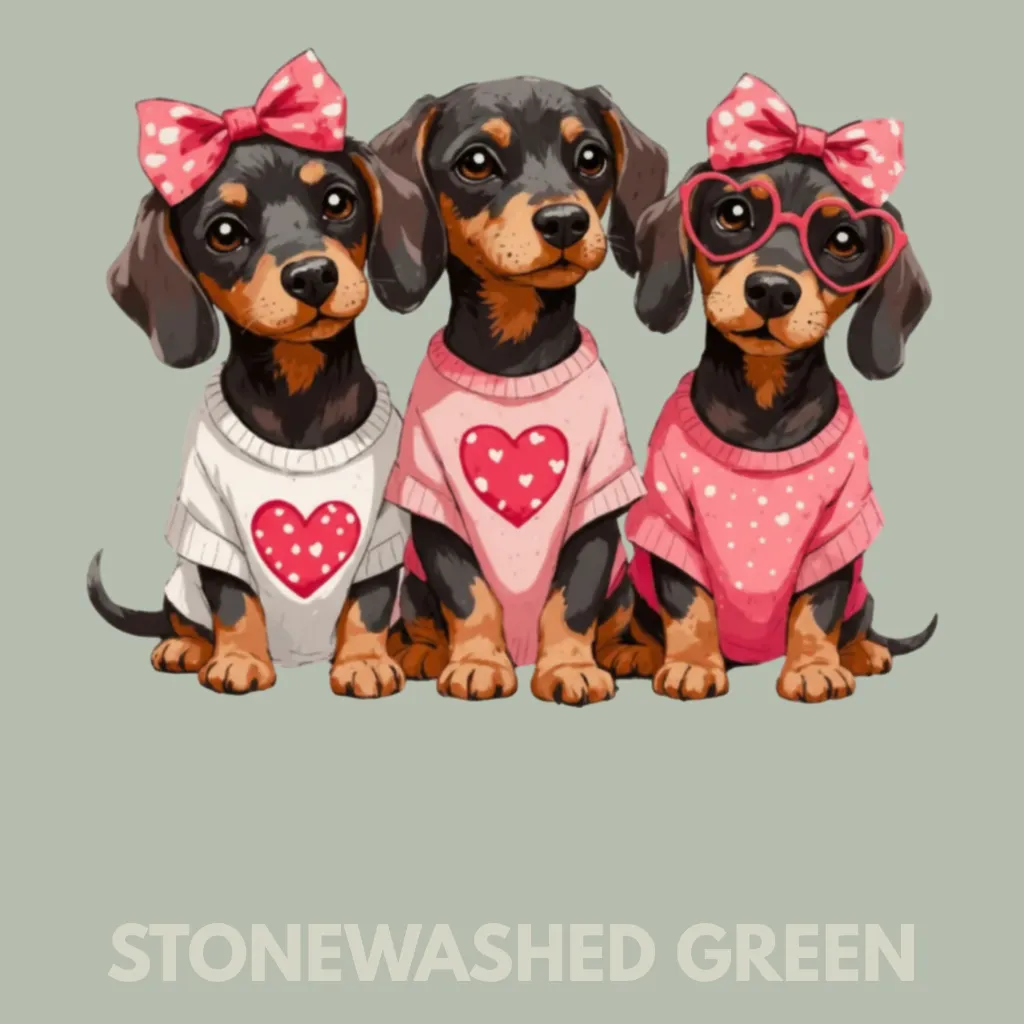 V16 - x3 retro Dachshunds StonewashedGreen_Blank.webp