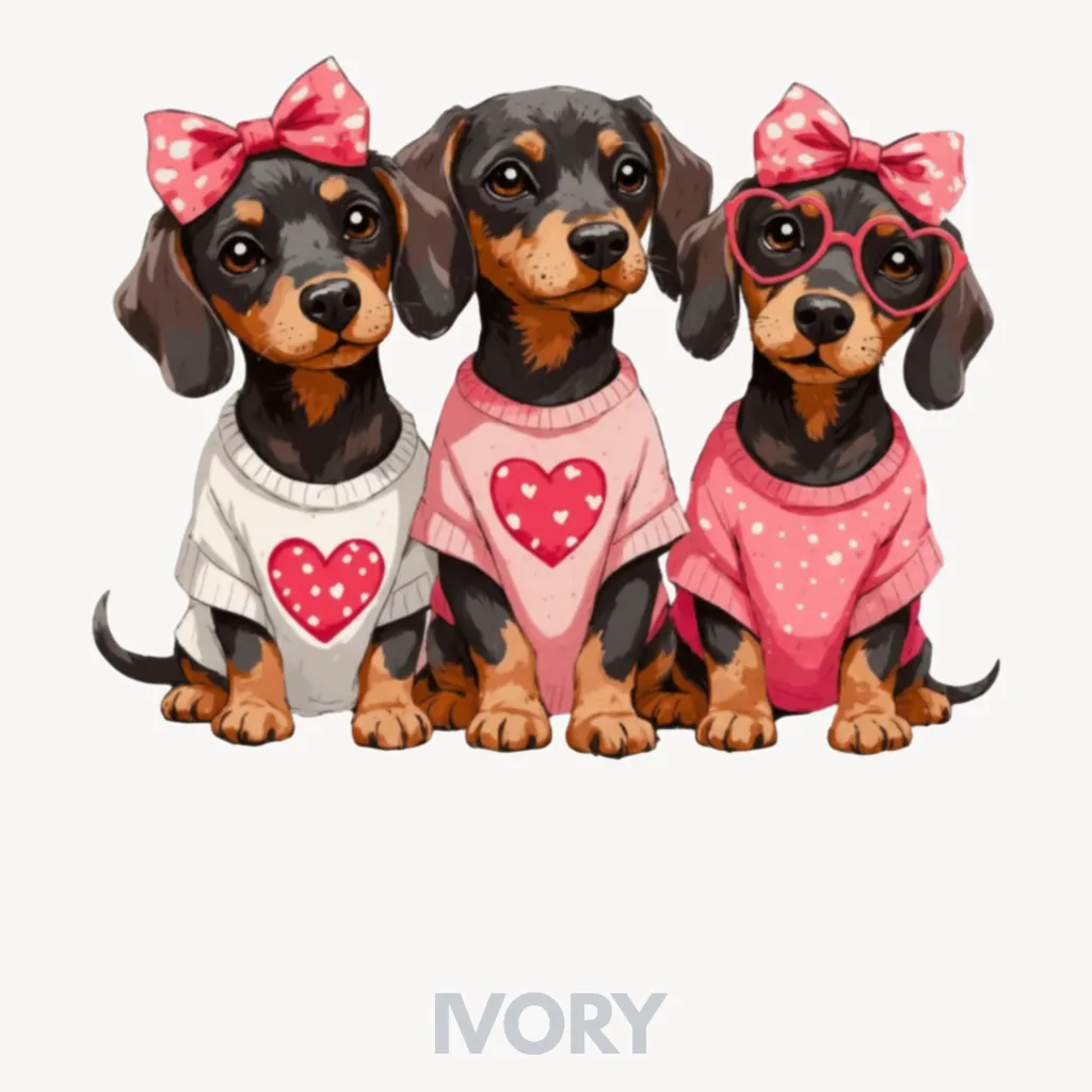 V16 - x3 retro Dachshunds Ivory_Blank.webp
