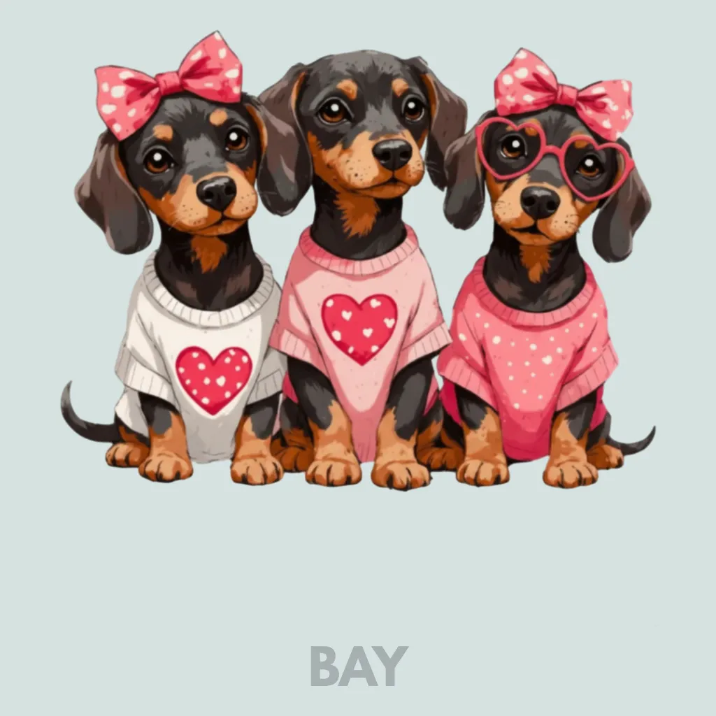 V16 - x3 retro Dachshunds Bay_Blank.webp