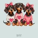 V16 - x3 retro Dachshunds Bay_Blank.webp