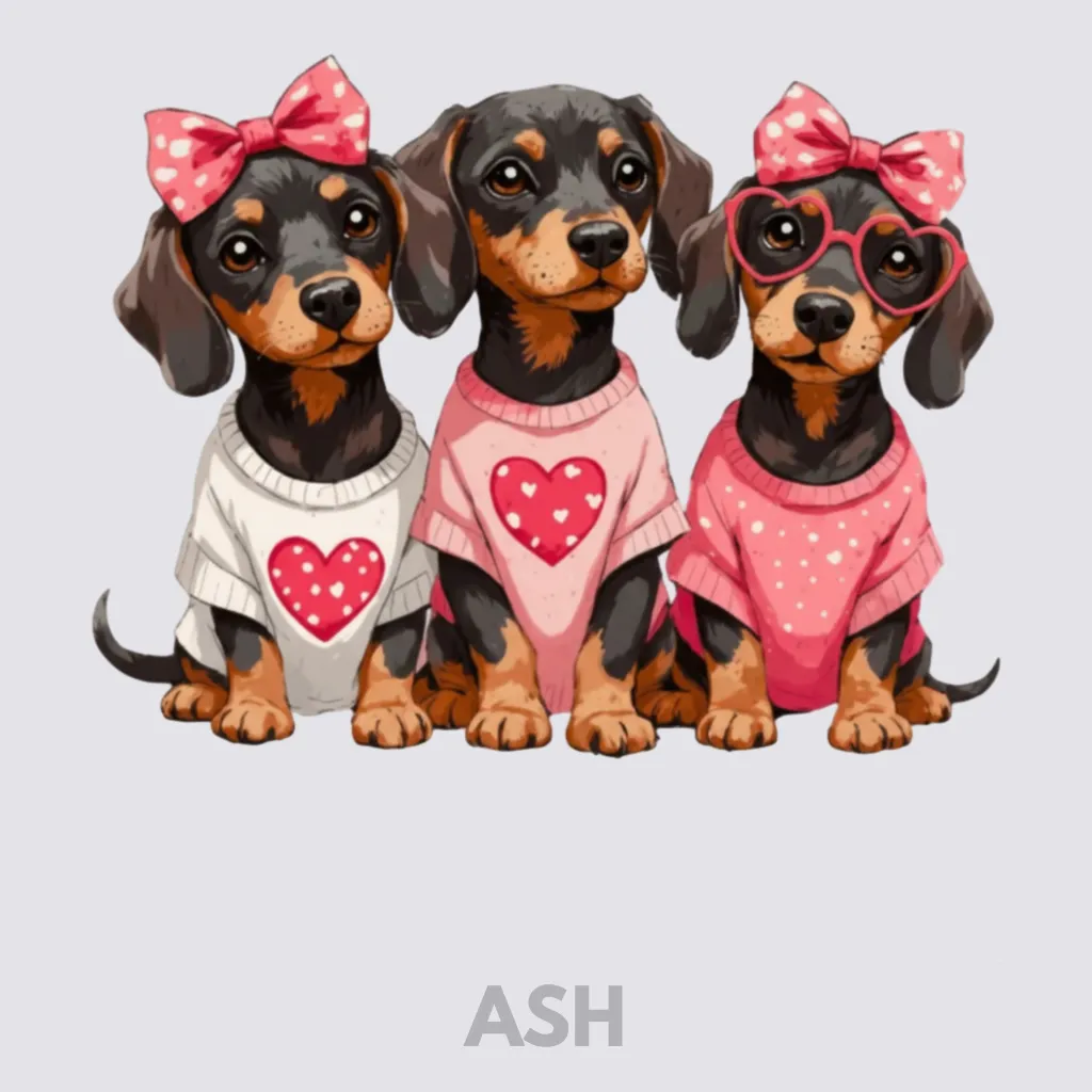 V16 - x3 retro Dachshunds Ash_Blank.webp