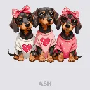 V16 - x3 retro Dachshunds Ash_Blank.webp