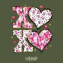 V21 - XOXO Black, white, pink, gold Hemp_Blank.webp