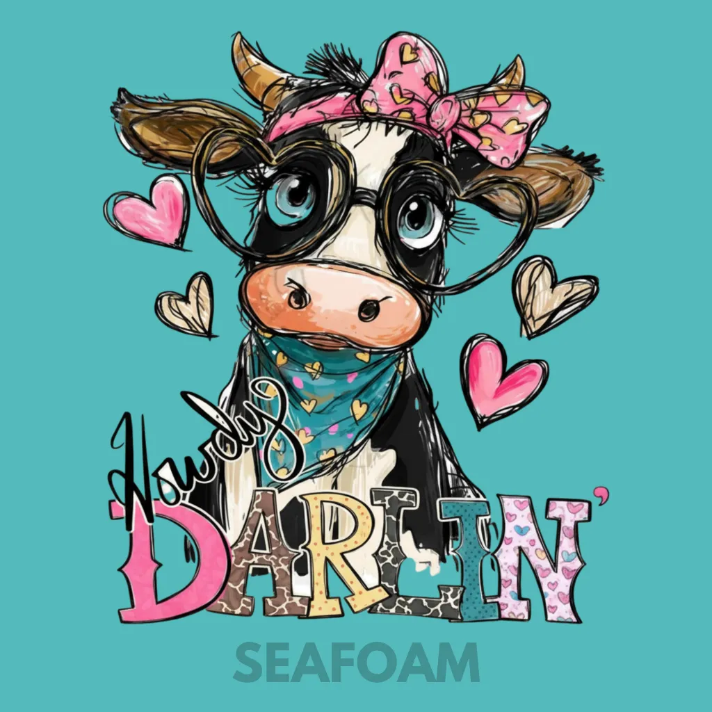 V27 - Howdy Darlin Cow Seafoam_Blank.webp