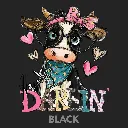V27 - Howdy Darlin Cow Black_Blank.webp