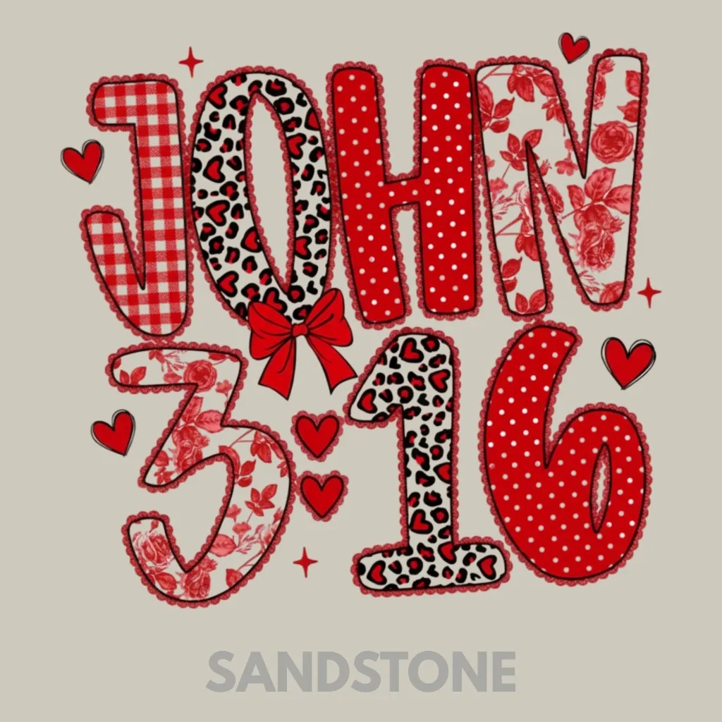 V31 - John 3.16 Red Applique Sandstone_Blank.webp