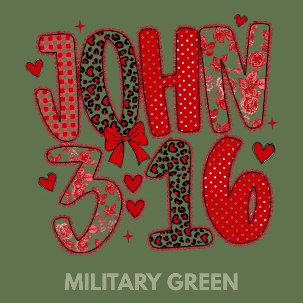 V31 - John 3.16 Red Applique MilitaryGreen_Blank.webp