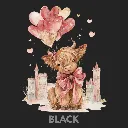 V32 - Highland Cow watercolor cityscape balloons Black_Blank.webp