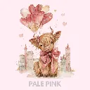 V32 - Highland Cow watercolor cityscape balloons PalePink_Blank.webp