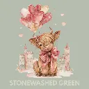 V32 - Highland Cow watercolor cityscape balloons StonewashedGreen_Blank.webp