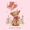 V32 - Highland Cow watercolor cityscape balloons LightPink_Blank.webp