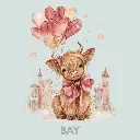 V32 - Highland Cow watercolor cityscape balloons Bay_Blank.webp