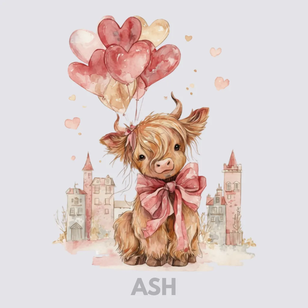 V32 - Highland Cow watercolor cityscape balloons Ash_Blank.webp