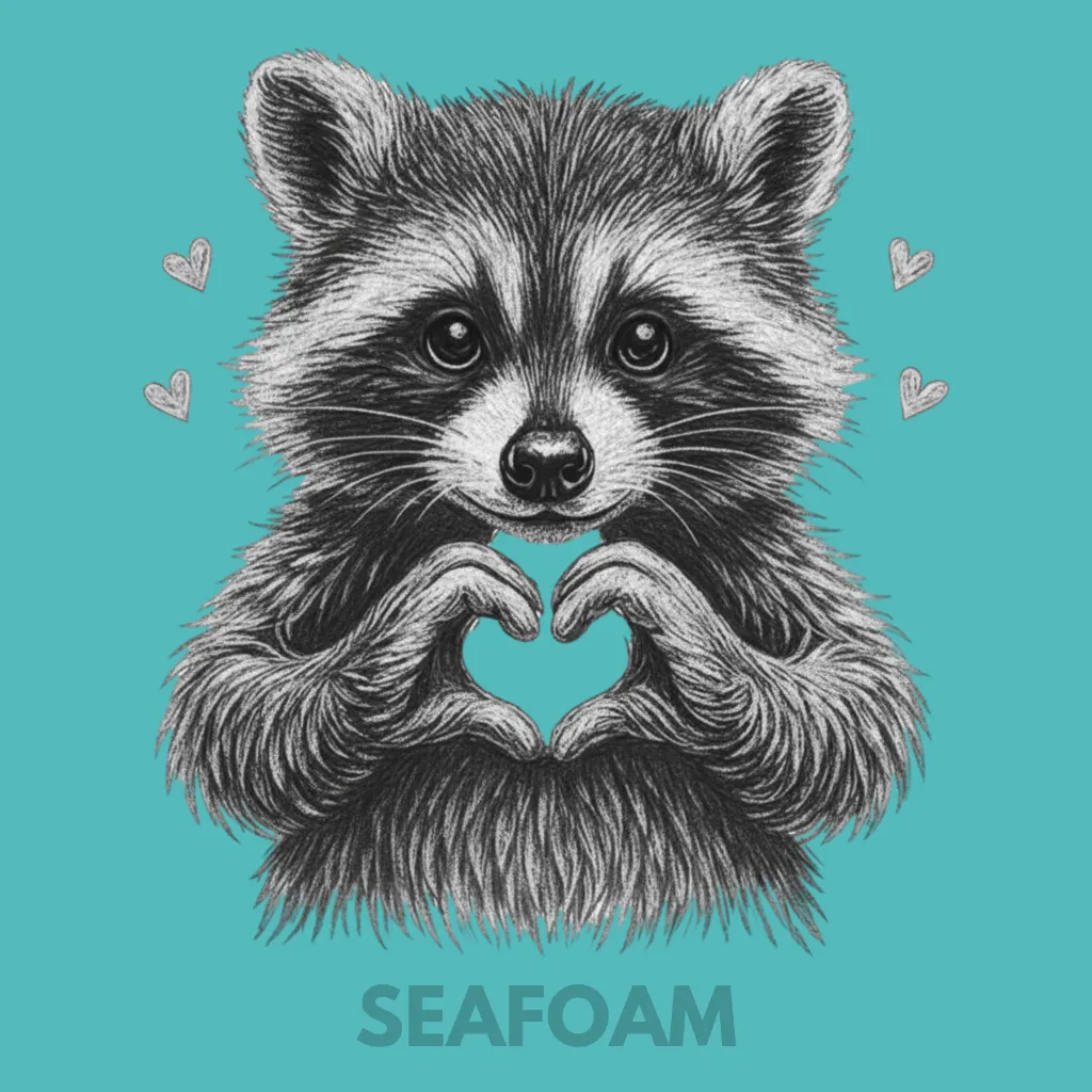 V39 - Racoon Heart Hands Seafoam_Blank.webp