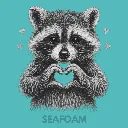 V39 - Racoon Heart Hands Seafoam_Blank.webp