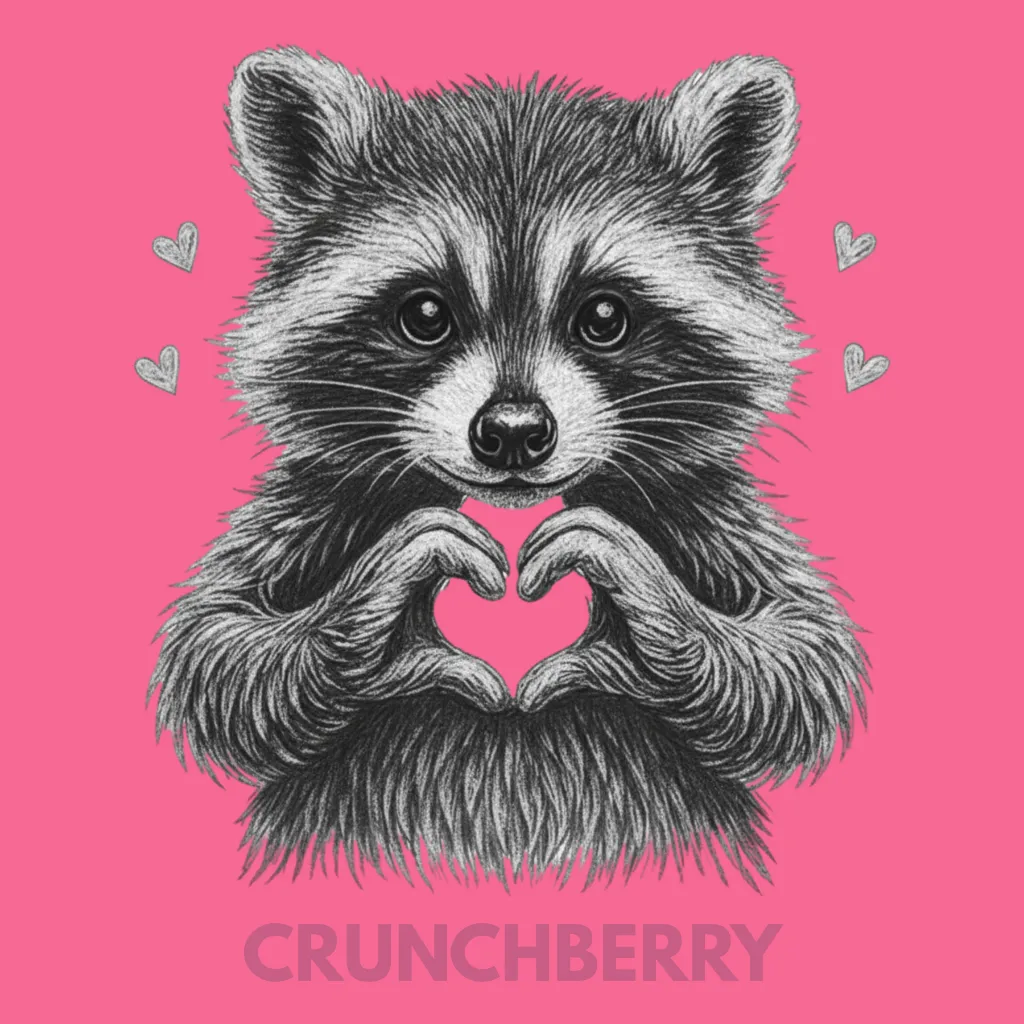 V39 - Racoon Heart Hands Crunchberry_Blank.webp