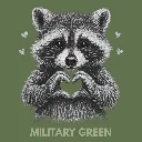 V39 - Racoon Heart Hands MilitaryGreen_Blank.webp