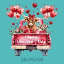 V42 - Highland Cow Valentines Truck Seafoam_Blank.webp