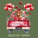 V42 - Highland Cow Valentines Truck MilitaryGreen_Blank.webp