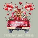 V42 - Highland Cow Valentines Truck StonewashedGreen_Blank.webp
