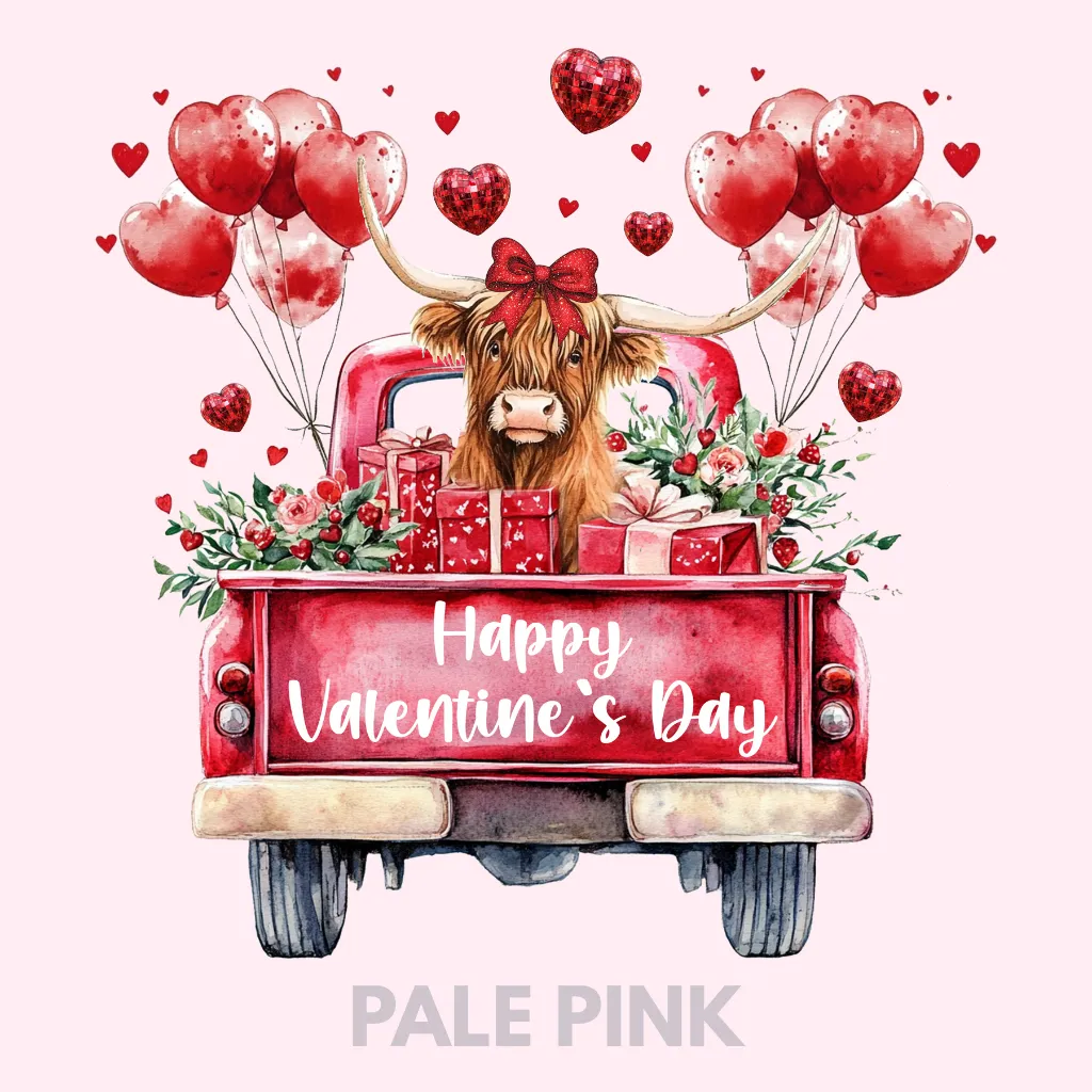 V42 - Highland Cow Valentines Truck PalePink_Blank.webp