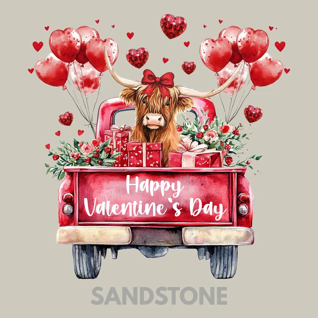 V42 - Highland Cow Valentines Truck Sandstone_Blank.webp