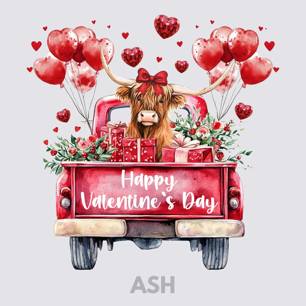 V42 - Highland Cow Valentines Truck Ash_Blank.webp