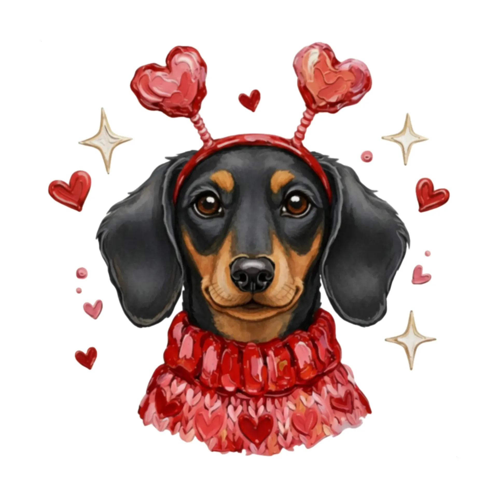V03 - Valentine Dachshund (Black)