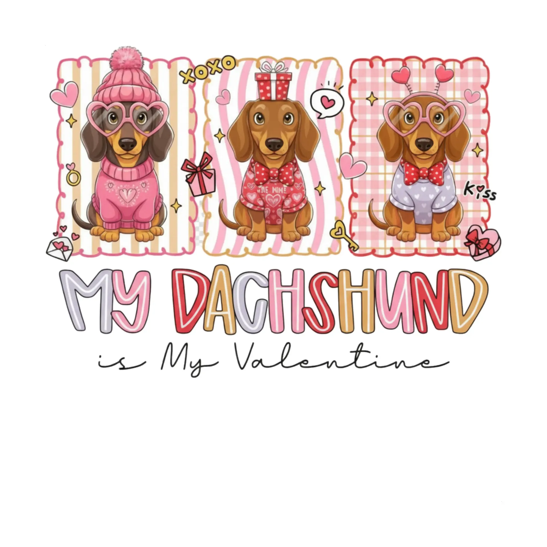 V14 - x3 Dachshund is my Valentine