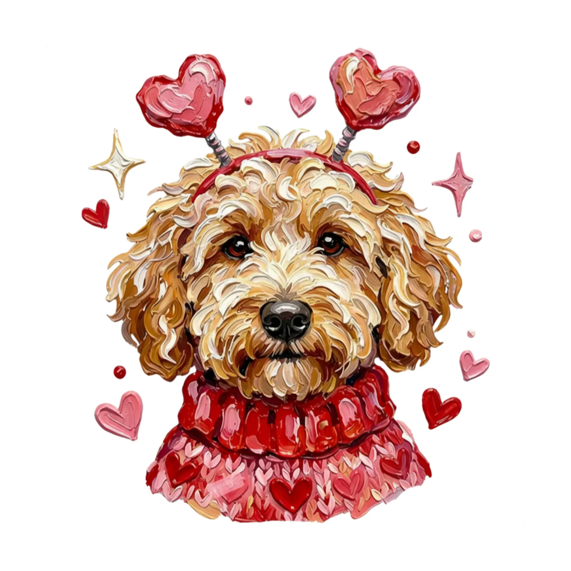 V15 - Valentine Labradoodle hand painted