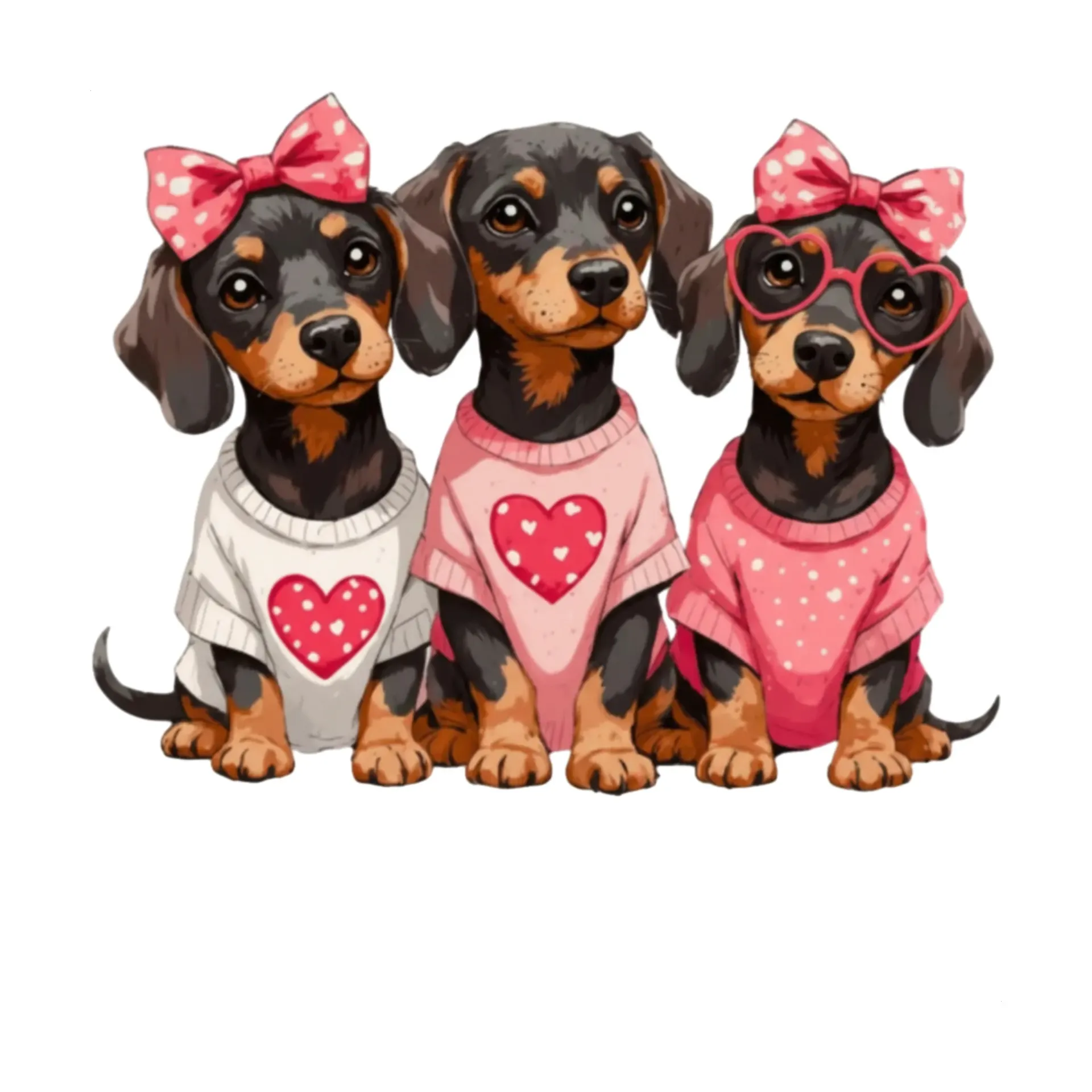 V16 - x3 Retro Dachshunds